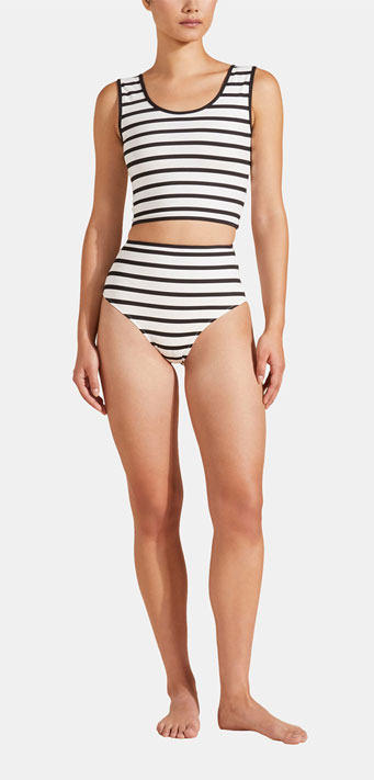 Women bralette swimsuit top and swim shorts