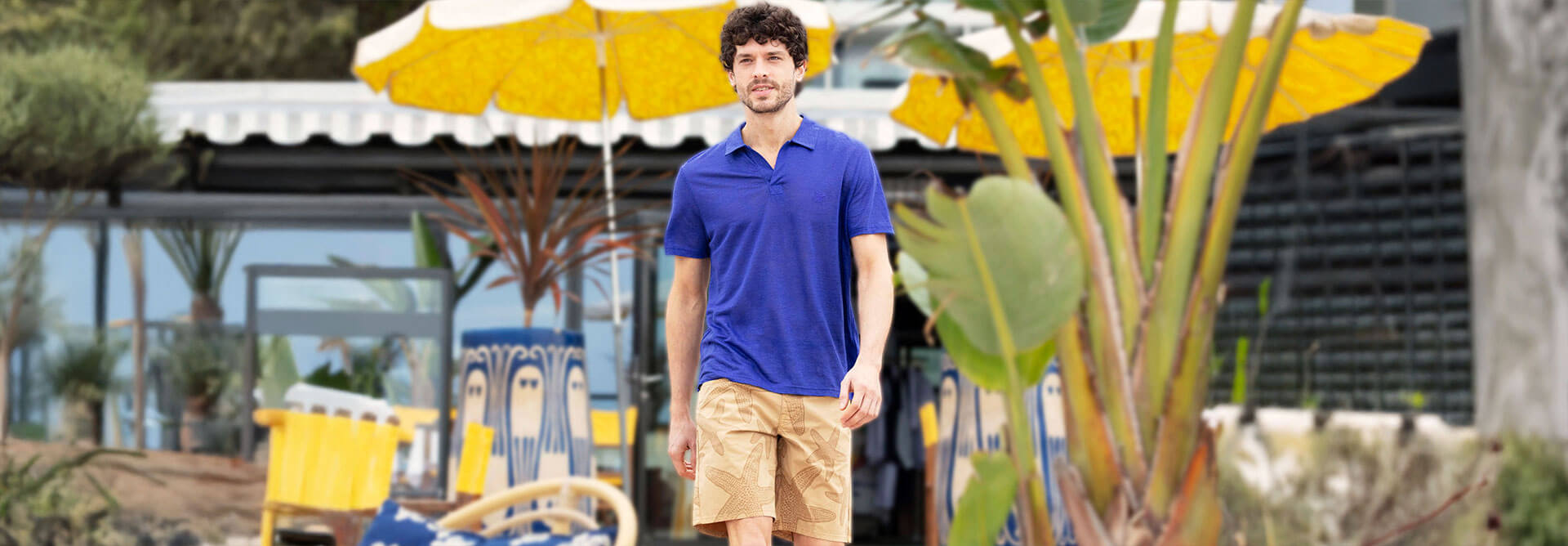 Four men with Vilebrequin cotton polo shirt