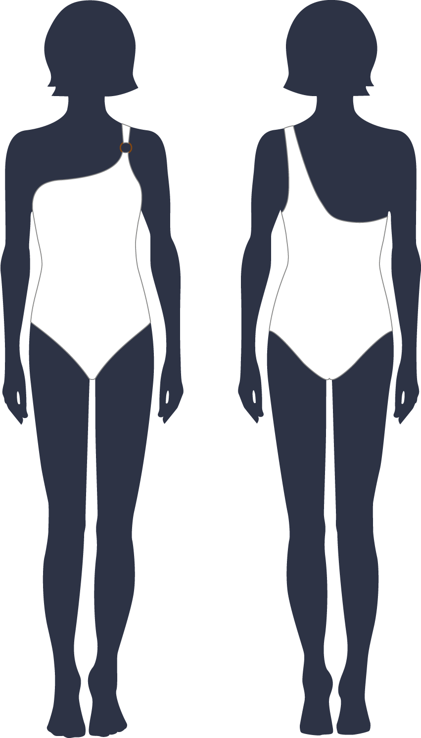 Asymmetrischer badeanzug für damen