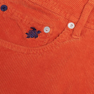 men's velvet corduory pants with turtle embroidery