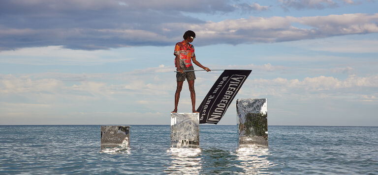 Man wearing a swim trunks - Palm Angels x Vilebrequin