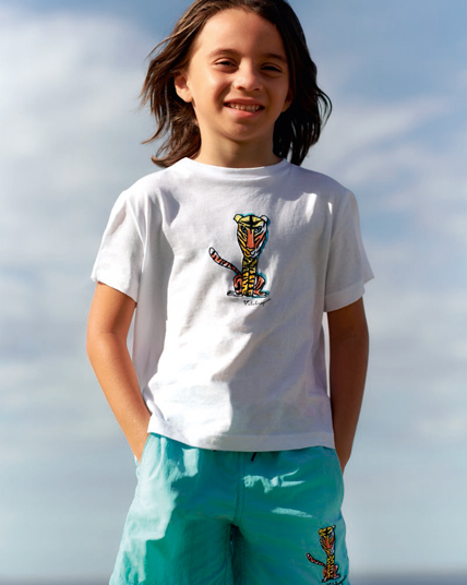 Boy wearing year of the tiger clothes