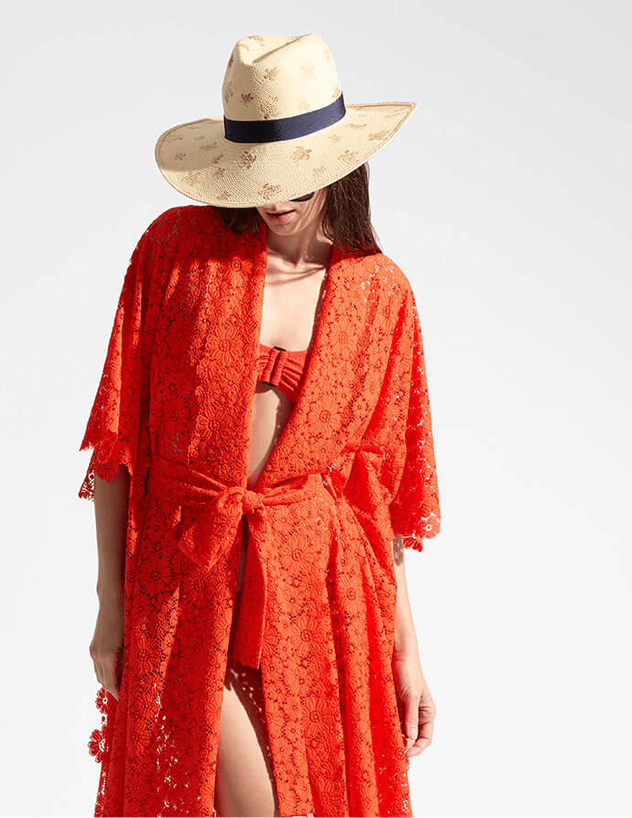Woman in a red dress