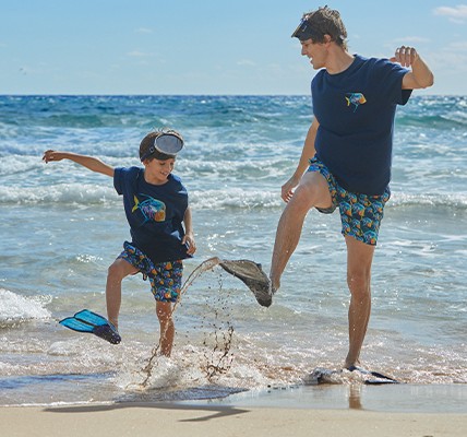 Dad and son matching swim shorts Vilebrequin