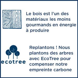 Le bois est l'un des matériaux les moins gourmands en énergie à produire -  Replantons ! Nous plantons des arbres avec EcoTree pour compenser notre empreinte carbone