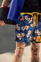 New men swim shorts with double drawstring