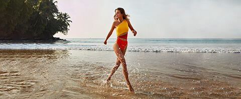 WOMEN ASYMMETRIC ONE PIECE SWIMSUIT RING & OPENING