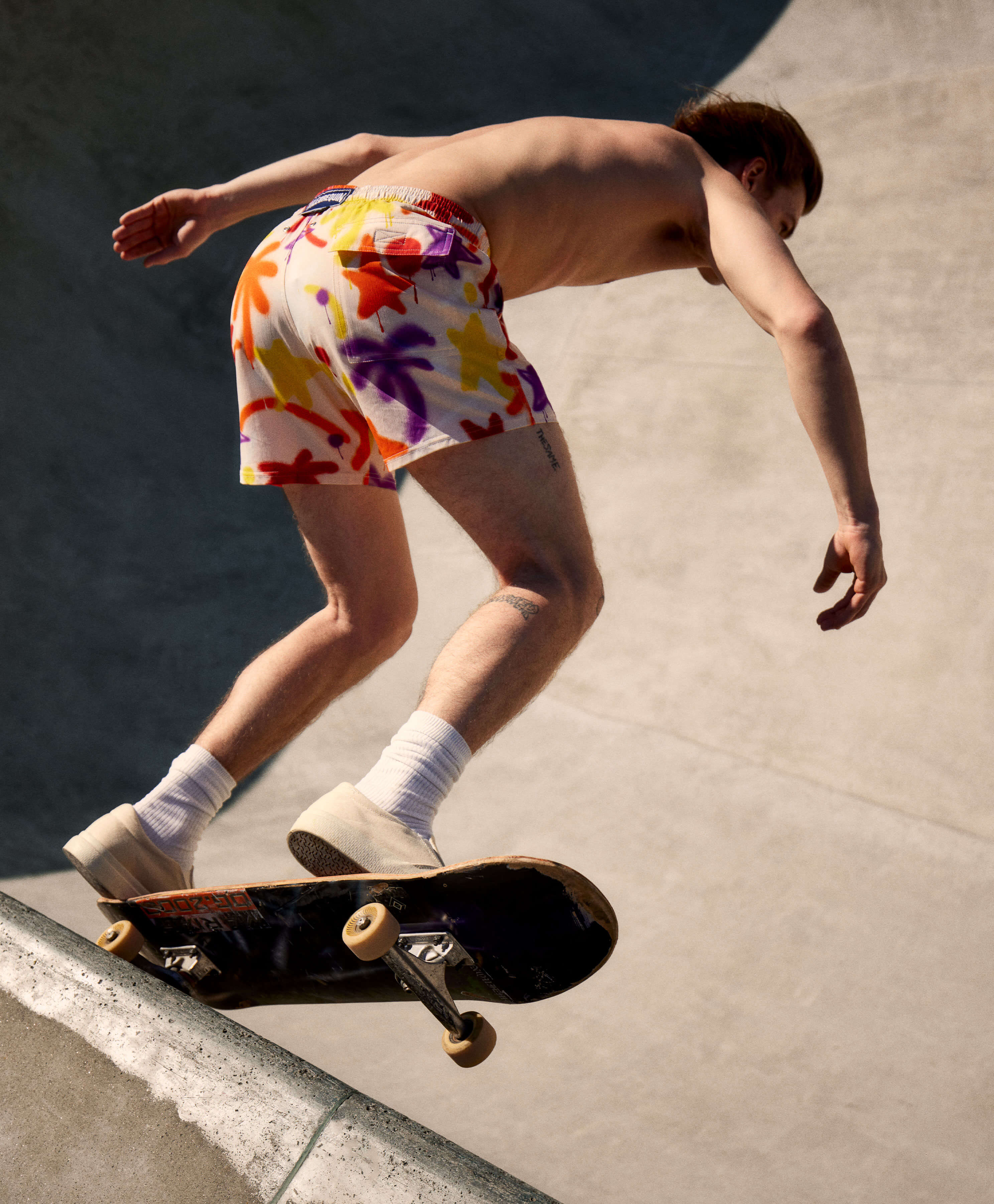 a man skateboarding