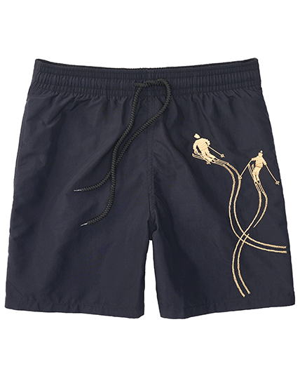 24 carat embroidered black swim shorts for men