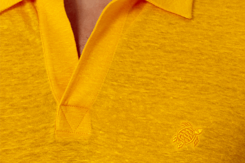 Linen jersey men's polo shirt