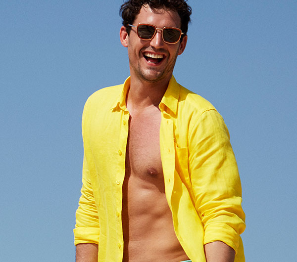 Man wearing a linen shirt Man wearing a linen shirt