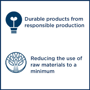 Durable products from responsible  production - Reducing the use of raw materials  to a minimum