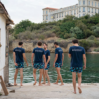 Men wearing Vilebrequin Plastic Odyssey swimsuite
