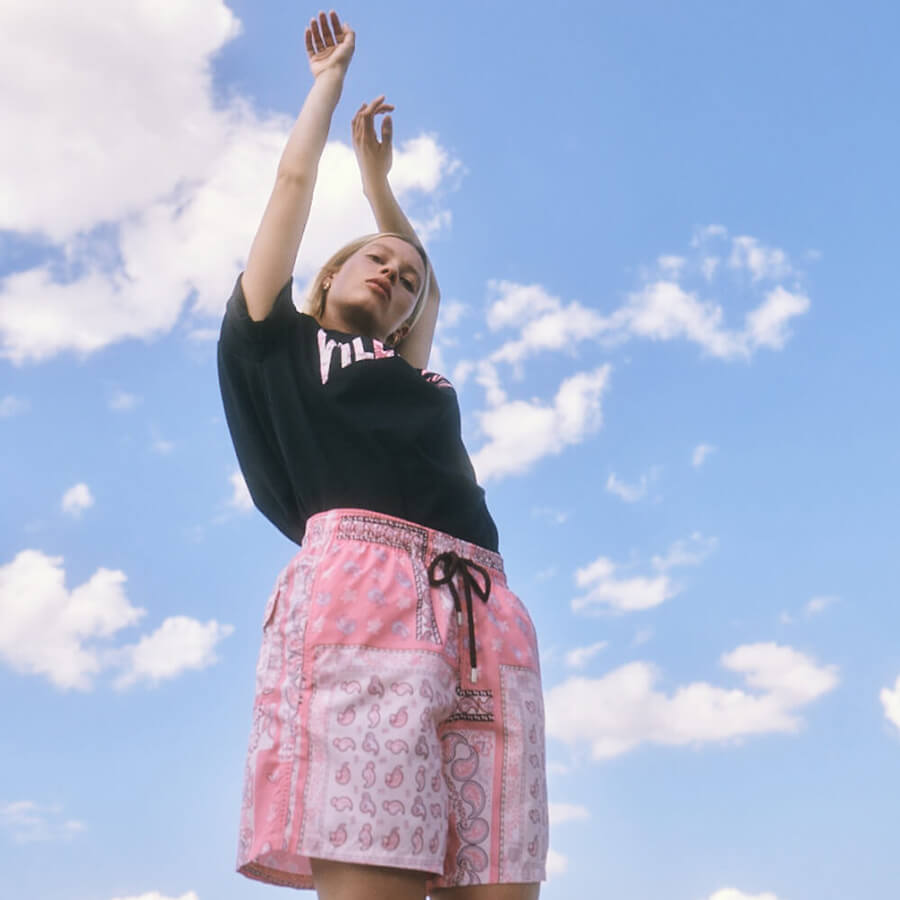 Bape Black x Vilebrequin - Woman wearing a pink swim shorts