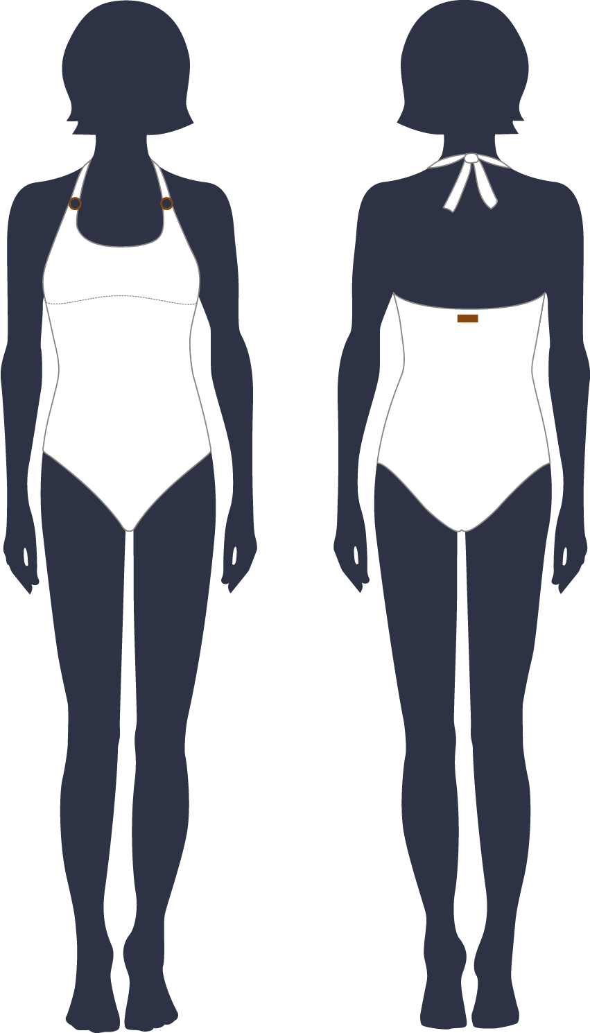 Classic one-piece swimsuit to tie at the neck for women