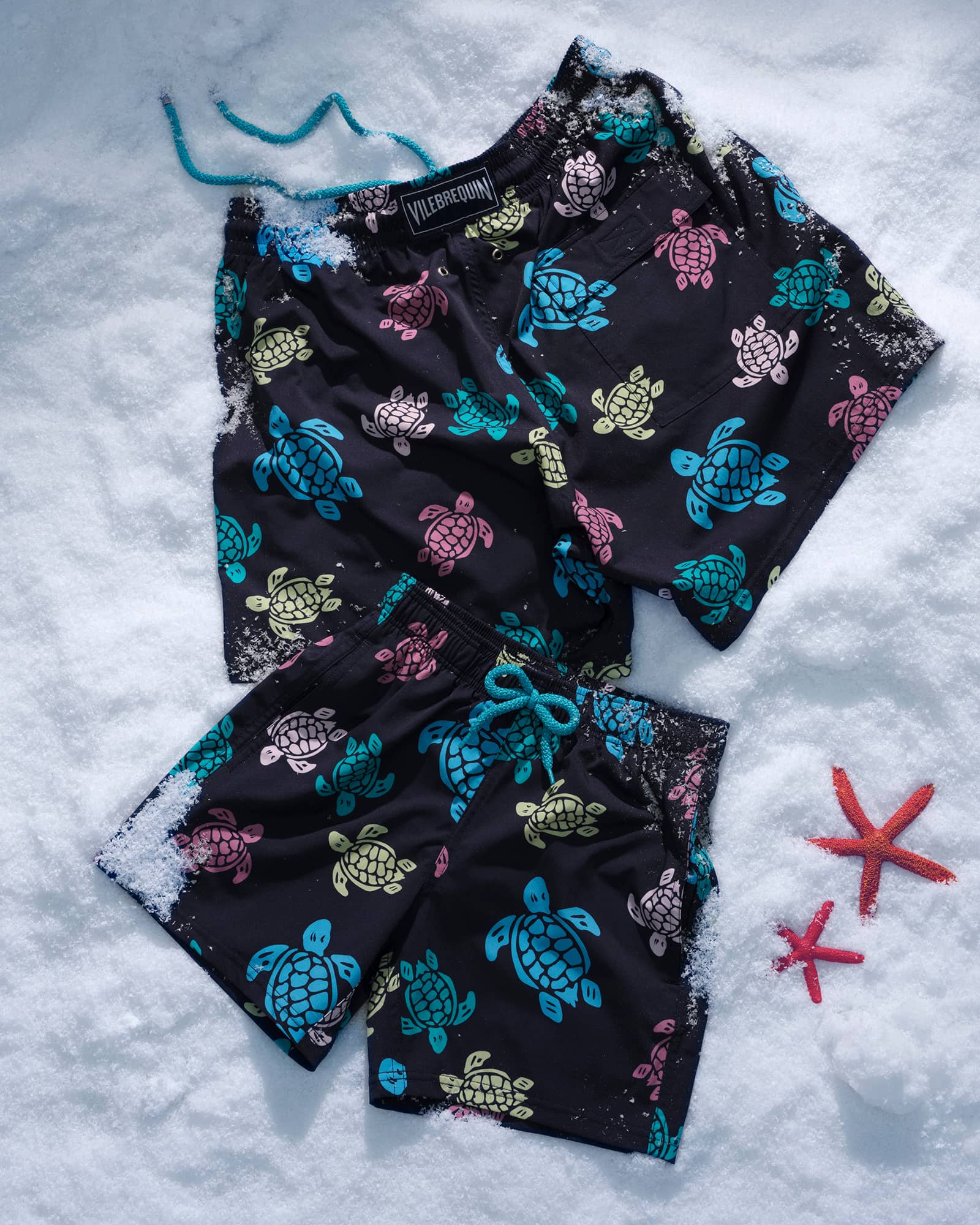 Holiday Gifting Men Stretch Short Swim Shorts Ronde des Tortues Multicolores