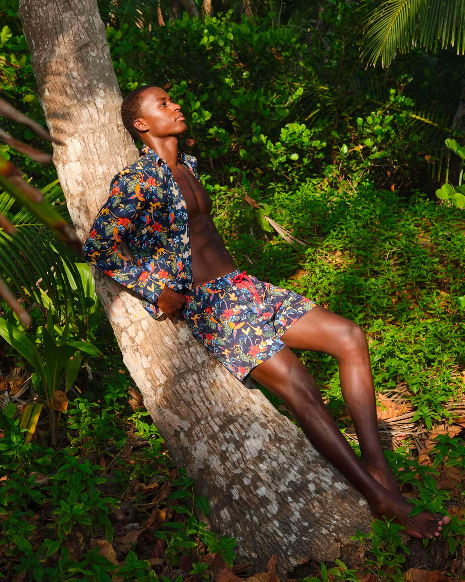 Men Stretch Short Salvador print