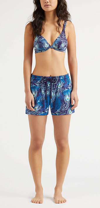 Women's swimsuit top and swim shorts