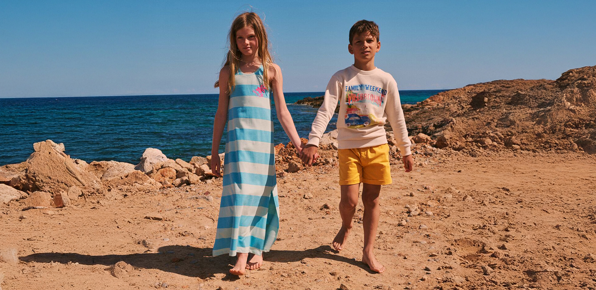 Vacation gang image Boys and girls Back to school clothing collection