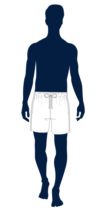 outline of men wearing classic swim trunks