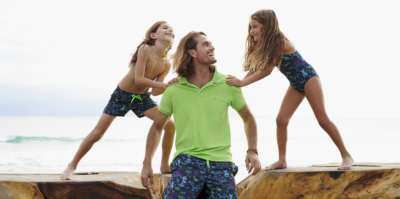 family printed swimsuit man boy girl