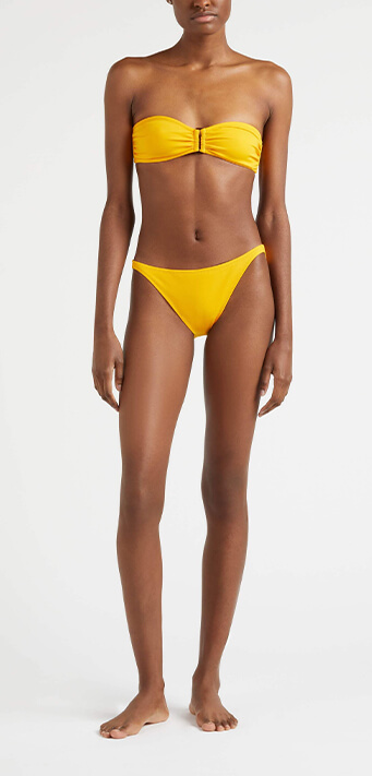 Two-piece bandeau swimsuit with low-rise bottom for women