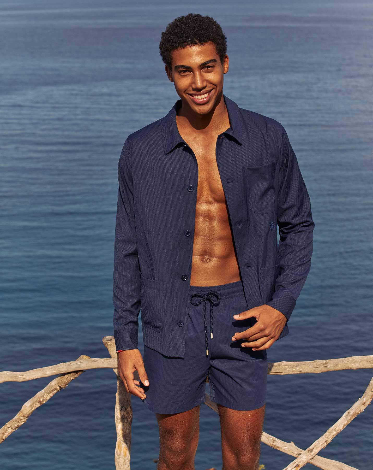 Man with an ultra light swim short