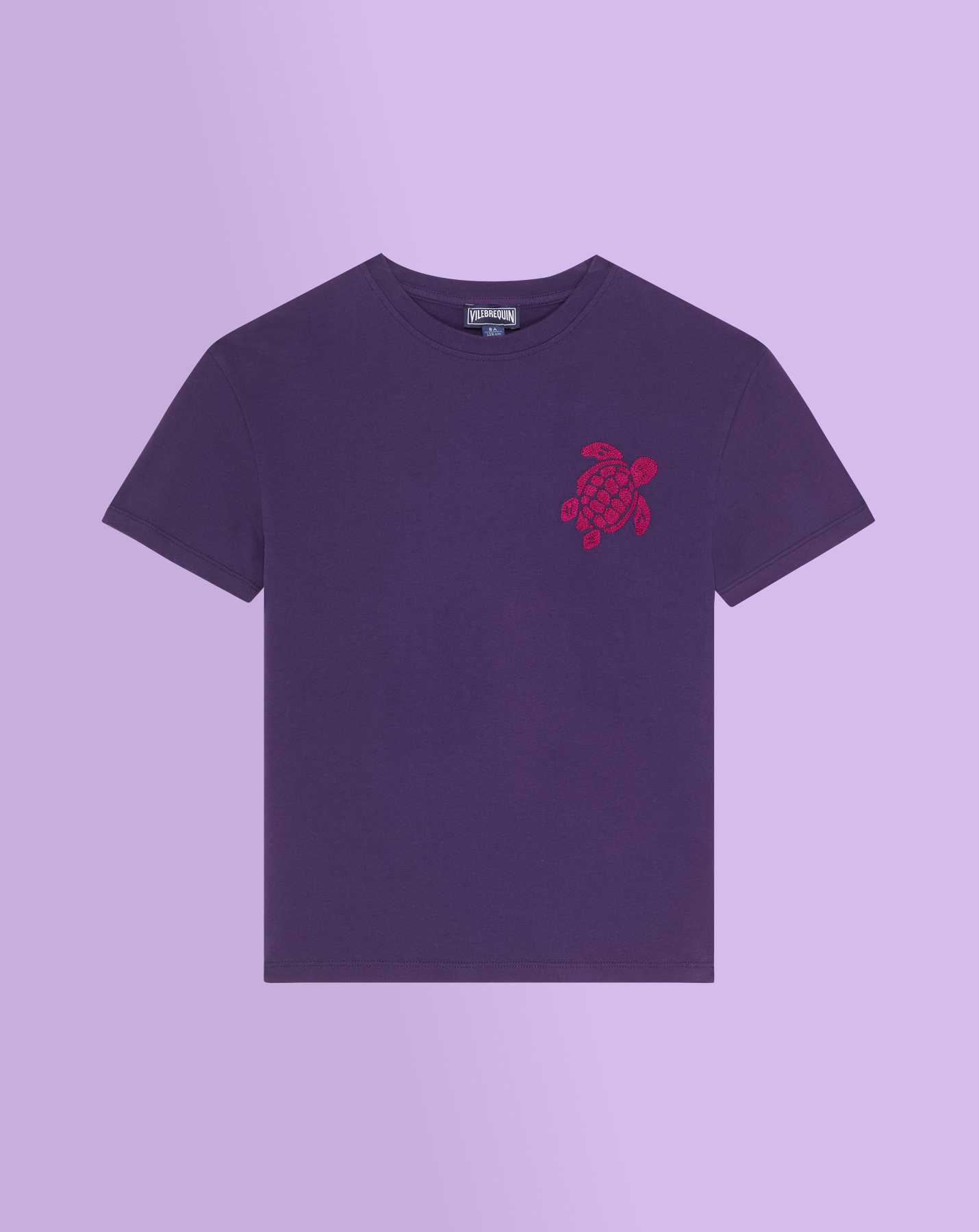 Close-up of pink Vilebrequin sweatshirt zipper with the logo