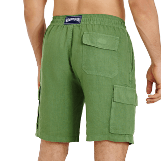 Herren Andere Uni - Einfarbige Leinen-Bermudashorts mit Cargotaschen für Herren, Sycamore supp1 Herren Andere Uni - Einfarbige Leinen-Bermudashorts mit Cargotaschen für Herren, Sycamore supp1