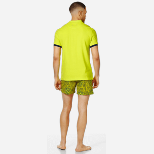 Men Others Solid - Men Cotton Polo Shirt Solid, Chartreuse backworn Men Others Solid - Men Cotton Polo Shirt Solid, Chartreuse backworn