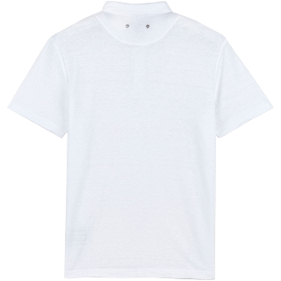 Uomo Altri Unita - Polo uomo in jersey di lino tinta unita, Bianco back Uomo Altri Unita - Polo uomo in jersey di lino tinta unita, Bianco back