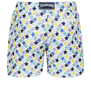 的图片 男款 Embroidered 绣 - Men Swimwear Embroidered - Limited Edition, White 后视图 的图片 男款 Embroidered 绣 - Men Swimwear Embroidered - Limited Edition, White 后视图