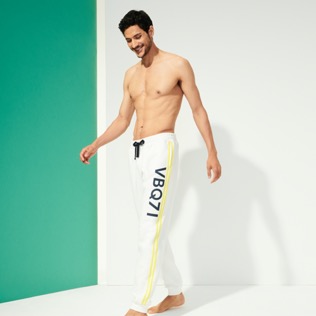 Bild von Herren Andere Bedruckt - Solid Jogginghose aus Baumwolle für Herren, Off white Details Ansicht 3 Bild von Herren Andere Bedruckt - Solid Jogginghose aus Baumwolle für Herren, Off white Details Ansicht 3
