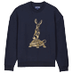 Men Cotton Sweatshirt The year of the Rabbit Navy front view