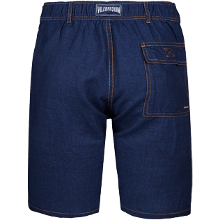 Uomo Altri Unita - Bermuda a sigaretta uomo in misto lino e cotone tinta unita, Indaco back Uomo Altri Unita - Bermuda a sigaretta uomo in misto lino e cotone tinta unita, Indaco back