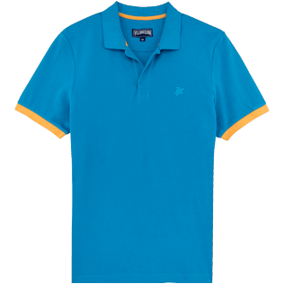Hombre Autros Liso - Polo en piqué de algodón de color liso para hombre, Seychelles front Hombre Autros Liso - Polo en piqué de algodón de color liso para hombre, Seychelles front
