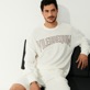 Men Others Solid - Unisex Terry Jacquard Crew Neck Sweater, Chalk details view 5