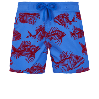 Boys Others Printed - Boys Swim Trunks Ultra-light and packable 2018 Prehistoric Fish Flocked, Sea blue front view