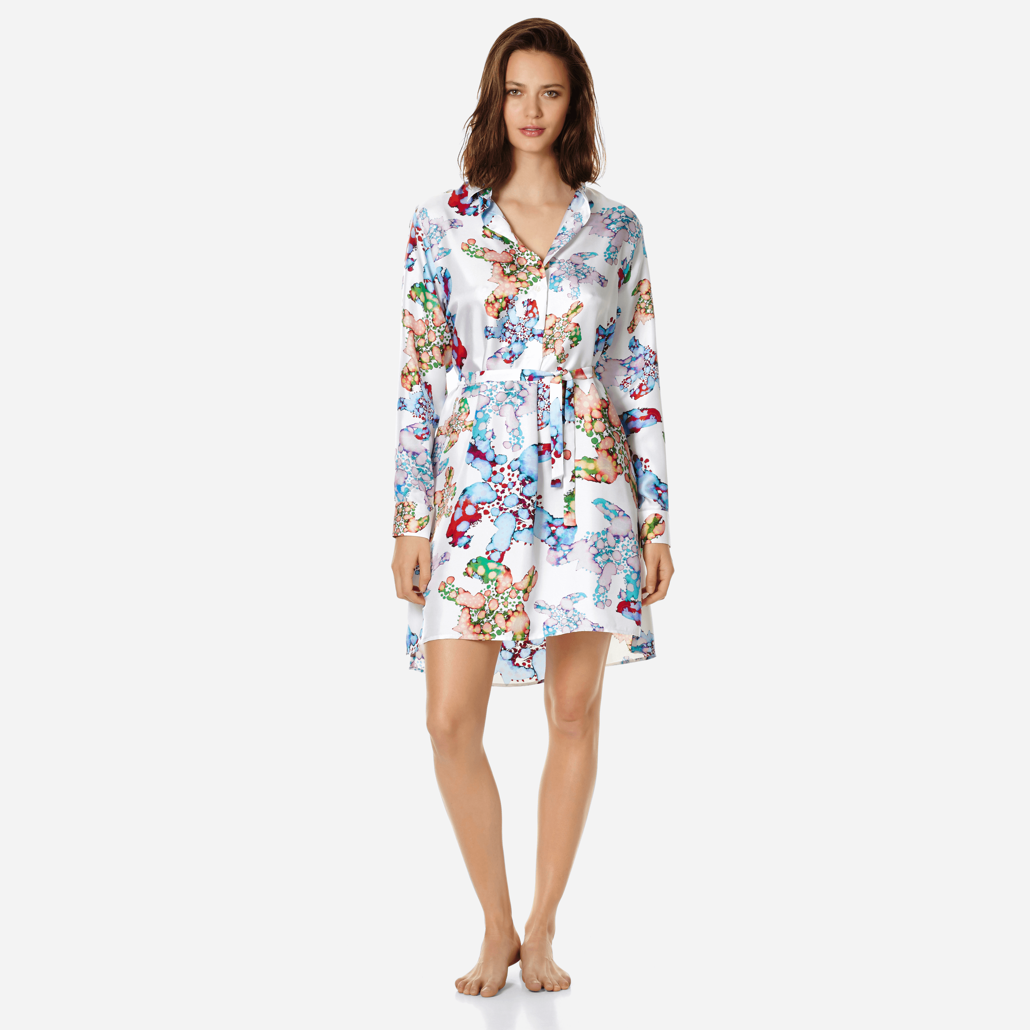 Click to view more detailed imagery on our partner's website Vilebrequin Women Silk Dress Watercolor Turtles In White