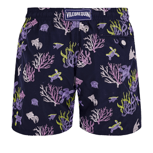 Hombre Bordados Bordado - Bañador con bordado Coral and Turtles para hombre - Edición Limitada, Azul marino back Hombre Bordados Bordado - Bañador con bordado Coral and Turtles para hombre - Edición Limitada, Azul marino back