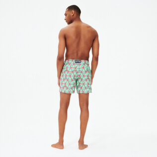 Picture of Men Classic Embroidered - Men Swim Trunks Embroidered Indian Ceramic - Limited Edition, Cardamom back worn view Picture of Men Classic Embroidered - Men Swim Trunks Embroidered Indian Ceramic - Limited Edition, Cardamom back worn view