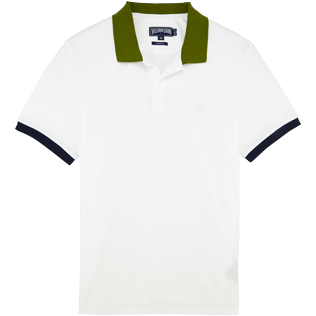 Men Others Solid - Men Cotton Pique Polo shirt Multicolor, White front Men Others Solid - Men Cotton Pique Polo shirt Multicolor, White front