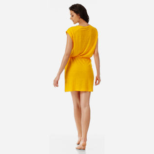 Mujer Autros Liso - Vestido corto en lino de color liso para mujer, Mango backworn Mujer Autros Liso - Vestido corto en lino de color liso para mujer, Mango backworn