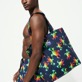 Fitted Printed - Tote bag Tortues Rainbow Multicolor - Vilebrequin x Kenny Scharf, Navy back worn view