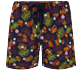 Men Classic Embroidered - Men Swim Trunks Embroidered Mix of Flowers - Limited Edition, Navy front view