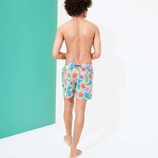 Hombre Clásico Estampado - Bañador con estampado 1986 Memphis para hombre, Blanco backworn Hombre Clásico Estampado - Bañador con estampado 1986 Memphis para hombre, Blanco backworn