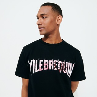 Herren Andere Bedruckt - Vilebrequin x BAPE® BLACK Bandana T-Shirt mit Logo-Print für Herren, Schwarz Details Ansicht 1