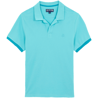 Homme AUTRES Uni - Polo en Piqué de Coton homme uni, Bleu lazuli front Homme AUTRES Uni - Polo en Piqué de Coton homme uni, Bleu lazuli front