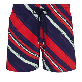 Men Stretch classic Printed - Men Swimwear Stretch Diagonal Stripes, Plum front Men Stretch classic Printed - Men Swimwear Stretch Diagonal Stripes, Plum front
