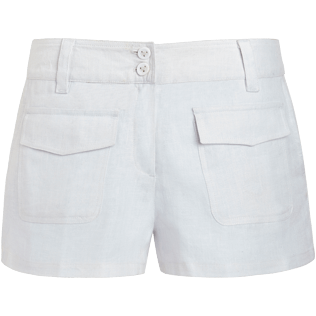 Mujer Autros Liso - Bermudas cortas en lino liso para mujer - Vilebrequin x JCC+ - Edición limitada, Blanco front Mujer Autros Liso - Bermudas cortas en lino liso para mujer - Vilebrequin x JCC+ - Edición limitada, Blanco front